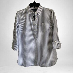 Tommy Hilfiger Navy and White striped cotton shirt, Size S